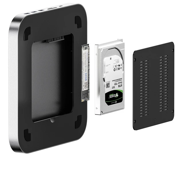 Alt view image 3 of 5 - MacStudio base station is compatible with Apple computers. The Macmini HUB expansion dock comes with an internal hard drive box and multiple interfaces.