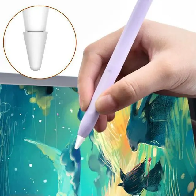 Alt view image 3 of 6 - 8pcs/Box Tip Cover for Pencil 2nd 1st Replacement Case (White)