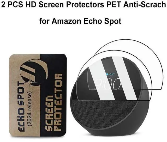 Alt view image 2 of 6 - 2 PCS HD Screen Protector Anti-Fingerprint Clear Protective Film Screen Film Guard for Echo Spot (2024 Release)