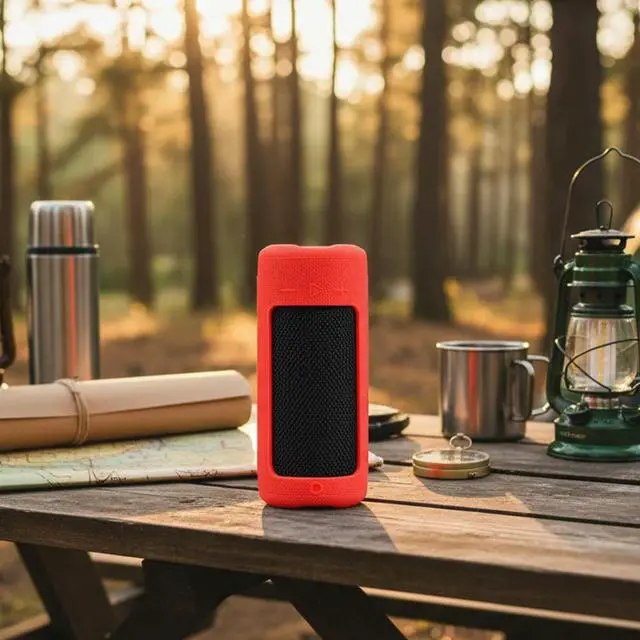 Alt view image 2 of 3 - Anti-Slip Protective Cover with Carabiner & Adjustable Shoulder Strap Cover Compatible with JBL Grip Speaker