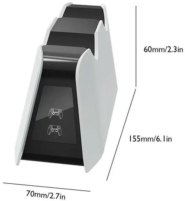 Alt view image 6 of 6 - Dual Charger Dock Station for Controller Charging Cradle Dock Station for 5 Gamepad