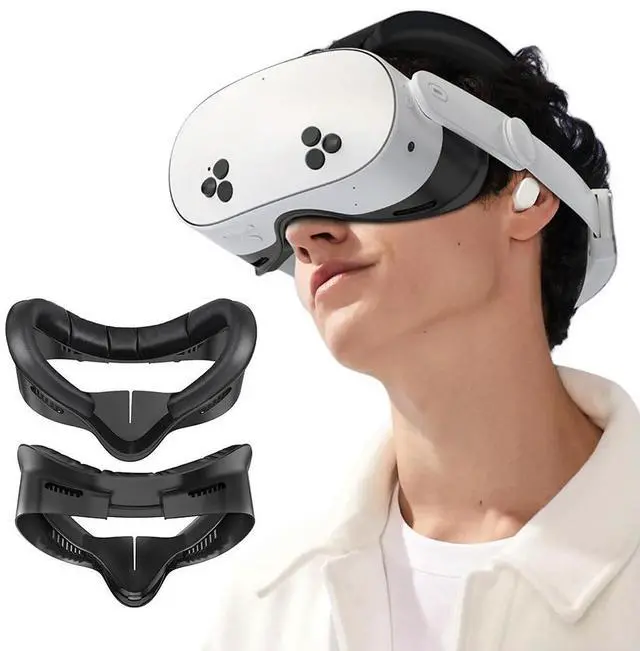 Main image of Face Cover Pad Facial Interface Sweat-Proof Anti-Leakage Nose Pad Comfort PU Foam Face Cover for Quest 3S Accessories