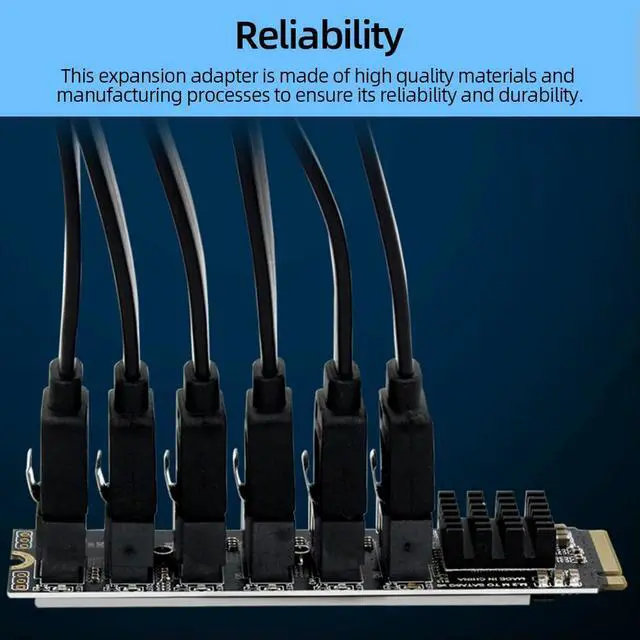 Alt view image 2 of 3 - M2 M-Y PCIE3.0 To SATA6G Docking Expansion Card Overvoltage Protection Expansion Card Adapter Card for Hard Disk Support SATA