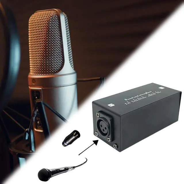 Alt view image 3 of 6 - Microphone Preamp Boosters 28dB Professional Preamp Gain 28dB Audio Booster for Studio Or Home Recording Livestream Broadcast