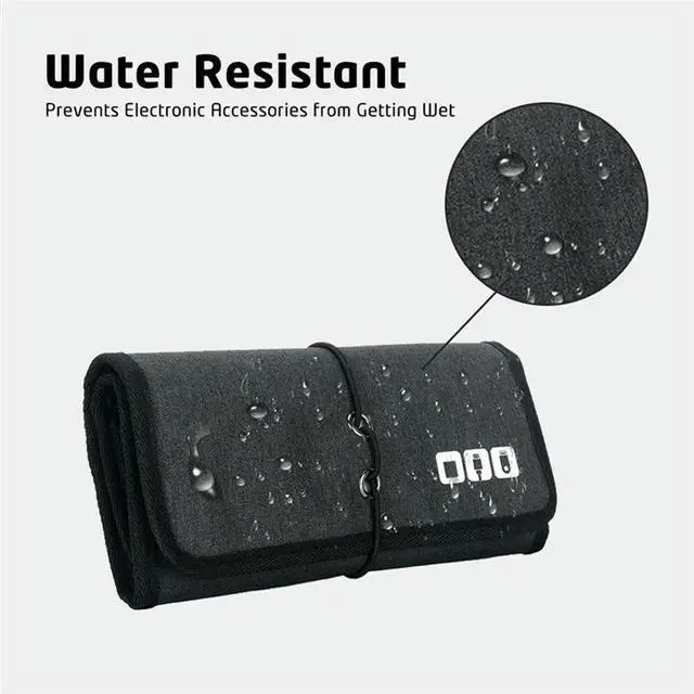 Alt view image 5 of 6 - Electronic Organizer Cord Pouch Travel Cable Bag Organizer Carrying Case For Power Bank USB Cables 1 Piece Black