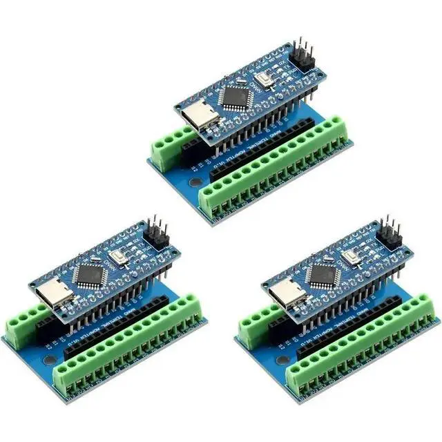 Alt view image 4 of 6 - Nano V3 Module With CH340 Microchip + Nano I/O Shield V1.0 Simple Expansion Board With Screw Terminals For Nano