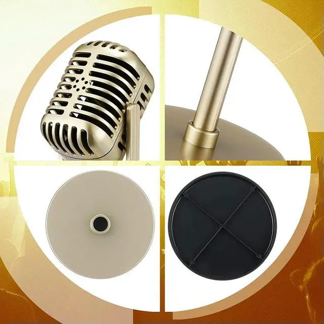 Alt view image 5 of 6 - 4Pcs Vintage Microphone Antique Microphone Toy Microphone Stage Table Decor Gold