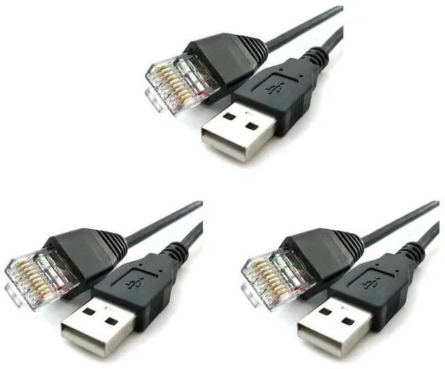 Alt view image 2 of 3 - 3X USB To RJ50 Console Cable AP9827 For APC UPS 940-0127B 940-127C 940-0127E With Molded Strain Relief Boot,1.8M