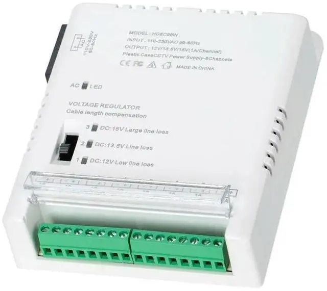 Alt view image 3 of 6 - CCTV Camera Power Supply Distribution Power Supply 90V-264VAC Input To 12V-13.8-15VDC Output