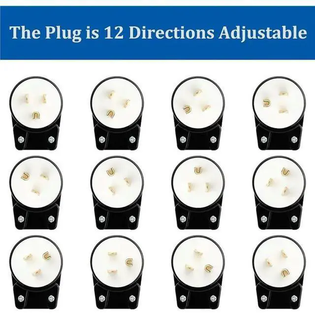 Alt view image 2 of 6 - DIY Rewireable 1 Set/3Pcs Nema 5-15P 90 Degree USA Canada Male Plug, ETL Listed, 15A 125V With 12 Adjustable Directions US
