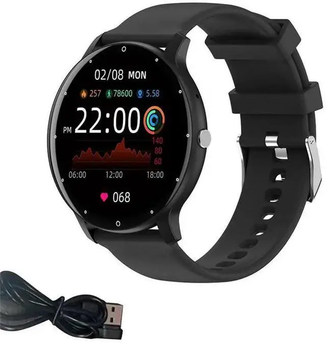 Main image of ZL02C Pro Watch Screen Heart Rate Blood Oxygen Sport Measurement Watch Durable Easy Install Easy To Use Black