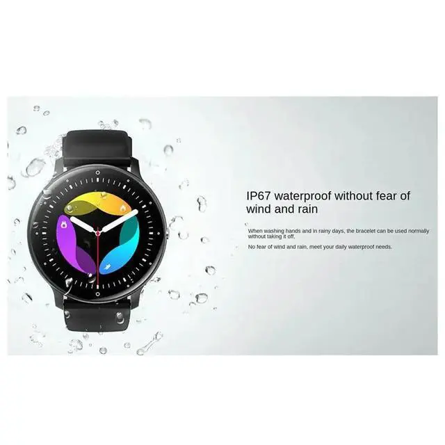 Alt view image 3 of 3 - ZL02C Pro Watch Screen Heart Rate Blood Oxygen Sport Measurement Watch Durable Easy Install Easy To Use Black