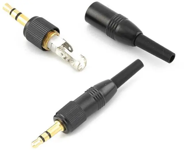 Alt view image 6 of 6 - 2PCS 3.5mm 1/8" SB449B-PG-B Lock Stereo Screw Audio Connector With Locking Microphone Spare Plug 3.5mm Fanny Pack Plug
