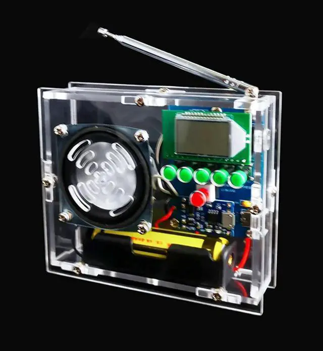 Alt view image 3 of 6 - Rechargeable FM Digital Radio Welding Kit LCD Display DIY Production Parts TJ-56-558
