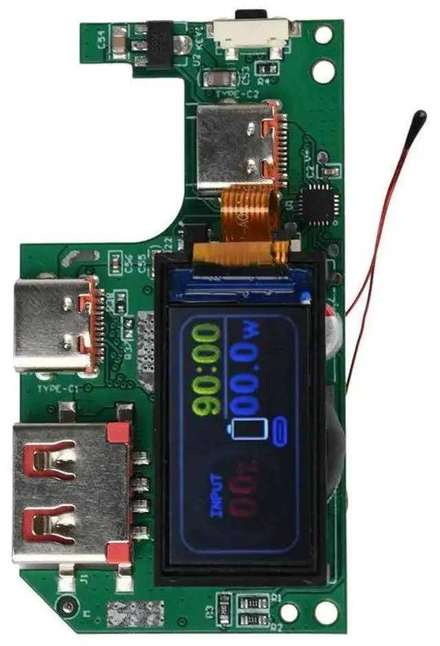 Alt view image 3 of 6 - PD QC Fast Charging Power Bank Mainboard 0.96" Screen 2S 45W/3S 65W Li- Protection DIY Power Supply Module B