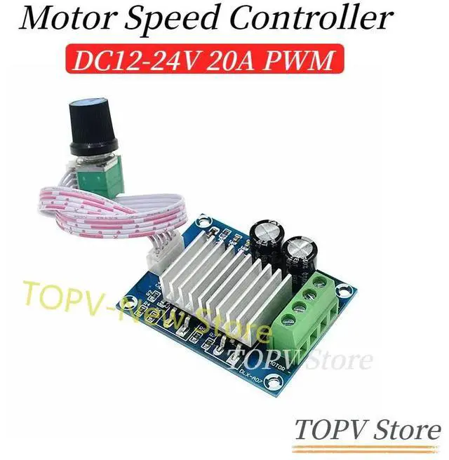 Alt view image 4 of 6 - PWM DC12-24V Motor Speed Controller 20A Motor Speed Governor Adjustable Regulator Temperature Regulating Dimming Switch