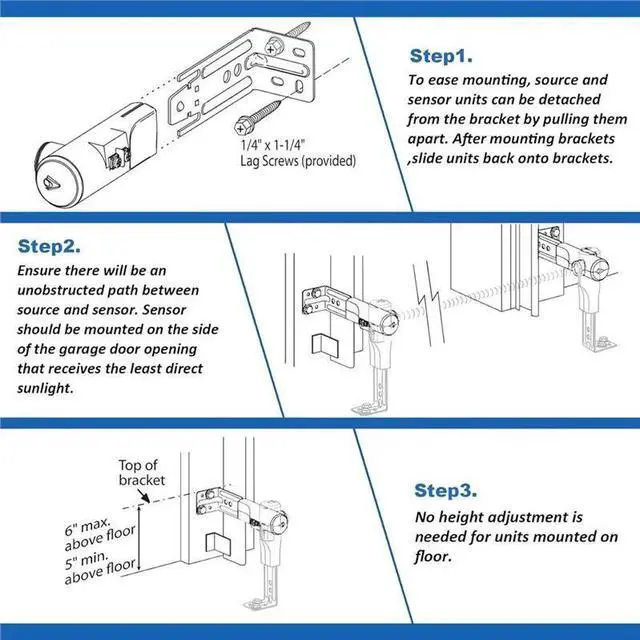 Alt view image 2 of 3 - For Genie Garage Door Opener Sensor And Remote For Genie Garage Door Opener For Model GSTB-R STB-BL G3T-R O3T-A O3T-BX