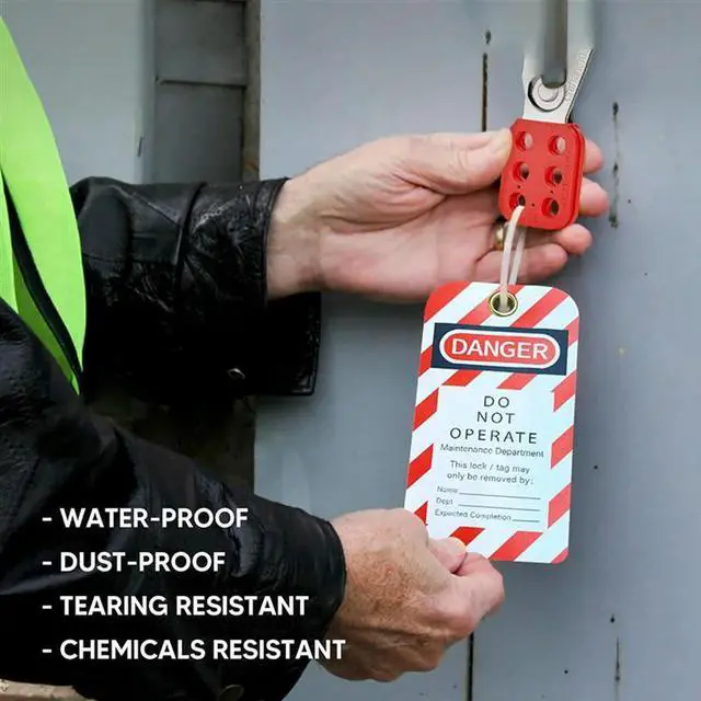 Alt view image 3 of 3 - Lockout Tagout Tags, 3 X 5.75-Inch, 80 Danger Do Not Operate Tags With 80 Zip Ties, Tear & Water Resistant Loto Tags