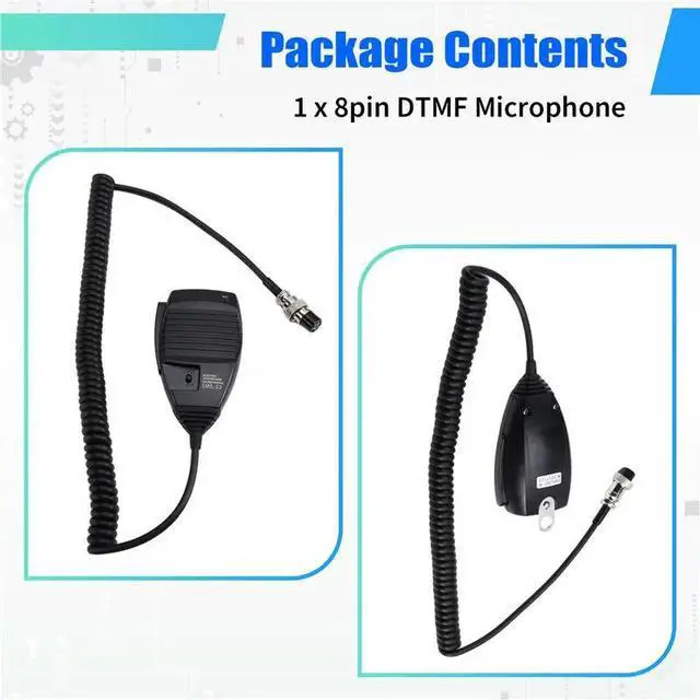 Alt view image 2 of 3 - DTMF Microphone 8Pin For ALINCO EMS-53 For Walkie Talkie DR245PL DR-03 DR-06 DR-135 DR-235 DR-435 DR-635