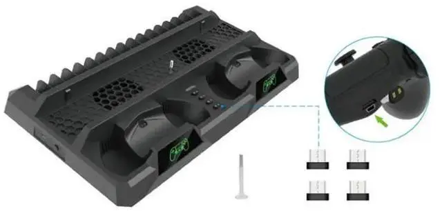 Alt view image 2 of 6 - Cooling Fan Base For PS4 Cooling Base For SLIM Cooling Base Multi Functional Cooling Base