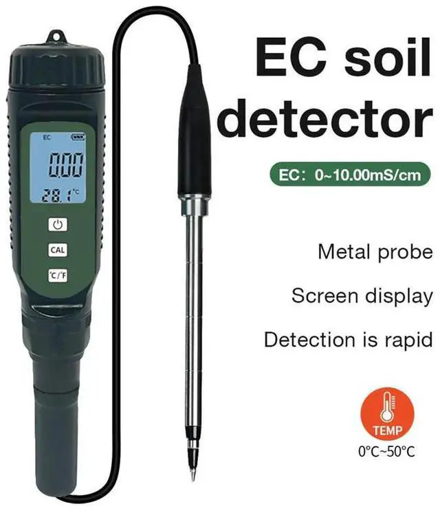 Main image of Soil EC Detector Value Temperature Detection External Probe Garden Grassland Temperature EC Detector