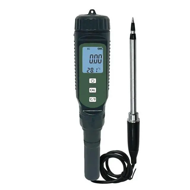 Alt view image 3 of 3 - Soil EC Detector Value Temperature Detection External Probe Garden Grassland Temperature EC Detector
