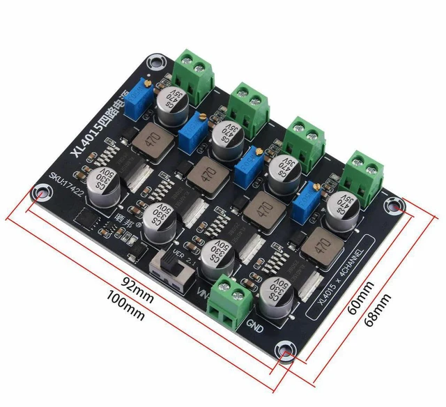 Alt view image 6 of 6 - XL4005E1 Four-channel Step-down Adjustable Power Supply Module DC-DC Converter DC5-32V to DC0.8-30V 5A Max Power Supply Board