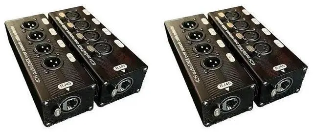 Main image of 2Pair 4-Channel 3-Pin XLR Audio And DMX Over Network Cable Extender, DMX512 Network Signal Extender 1 Male+1 Female