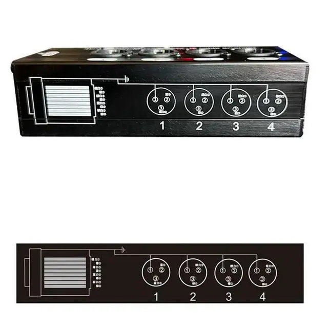 Alt view image 3 of 3 - 2Pair 4-Channel 3-Pin XLR Audio And DMX Over Network Cable Extender, DMX512 Network Signal Extender 1 Male+1 Female
