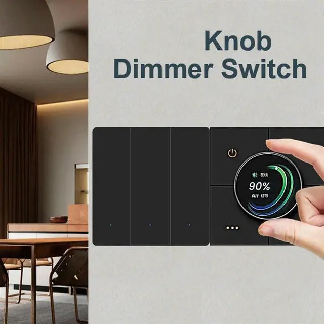 Alt view image 2 of 3 - Tuya Zigbee Knob Dimming Switch Panel App Control Voice Control Linkage 4 Gang Relay Home Light Switch