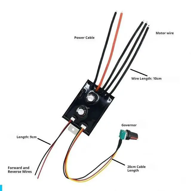 Alt view image 2 of 3 - 6.5-30V 25A BLDC No Hall Brushless Motor Drive Board Waterproof Forward and Reverse Motor Controller Anti-reverse Connection