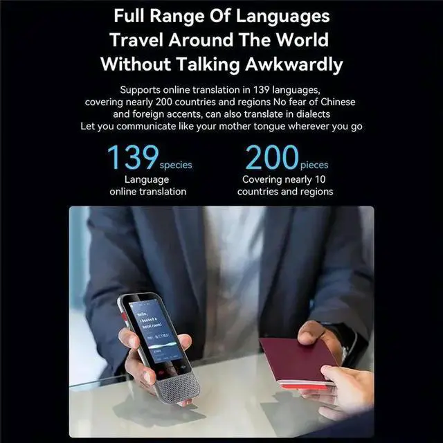 Alt view image 3 of 3 - M30 Voice Translator 139 Online Languages 14 Offline Photo Recording Dictionary Translation Business Travel