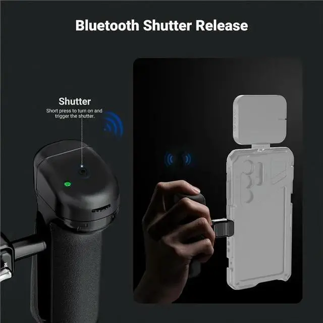 Alt view image 3 of 3 - For Android NEEWER Compatible Quick Release Side Handle With Bluetooth Shutter 360° Rotation Cold Shoe Mount Phone C