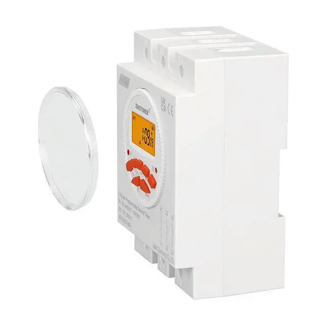 Alt view image 2 of 6 - CN109S-380V LCD Display 3 Phases 7 Days Programmable Timer Switch with 1 Second Interval Time Controller