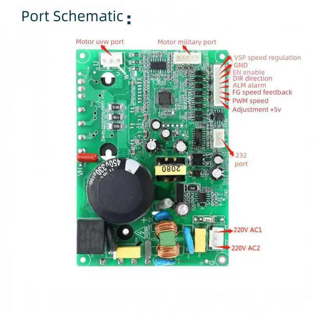 Alt view image 2 of 3 - for Hall/No Hall Motor DC Brushless Motor Driver Board AC220V 1100W Max 5A DC Motor Governor Motor Speed Controller Motor Driver