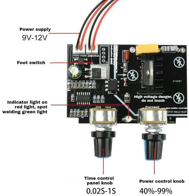 Alt view image 3 of 3 - for Spot Welding Machine 40A Thyristor Solid State Relay Control Module Time/Power Regulator