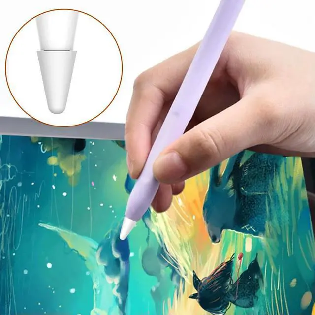 Alt view image 6 of 6 - 8pcs/Box Tip Cover for Pencil 2nd 1st Replacement Case (White)