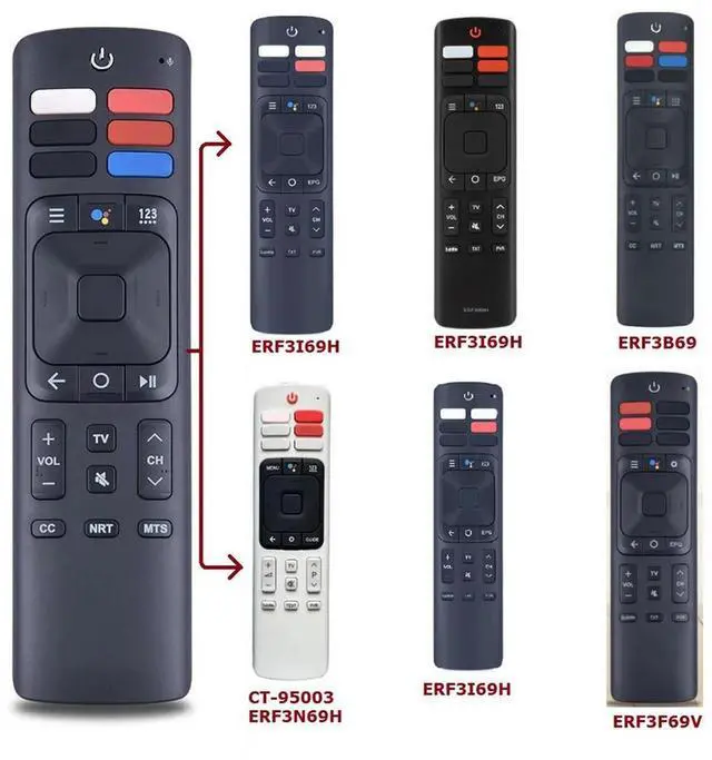 Main image of ERF3A69 ERF3169H ERF3B69 Remote Control with for Netflix Google Play Sling Button TV Controller for Hisense/Sharp TV