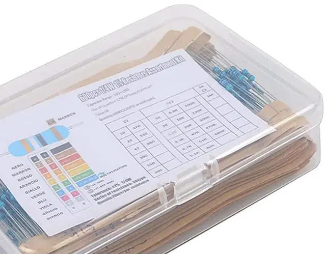 Main image of 300/600pcs l Film Resistors Assortment 30 Kinds l Film Resistance Assortment Kit 10R-1M Resistance 1/4W