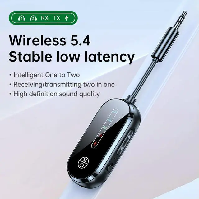 Alt view image 5 of 6 - Airplane Bluetooth-Compatible 5.4 Adapter 3.5mm Supports 2 AirPods Or Headphones Audio Transmitter for Car/Home Stereo