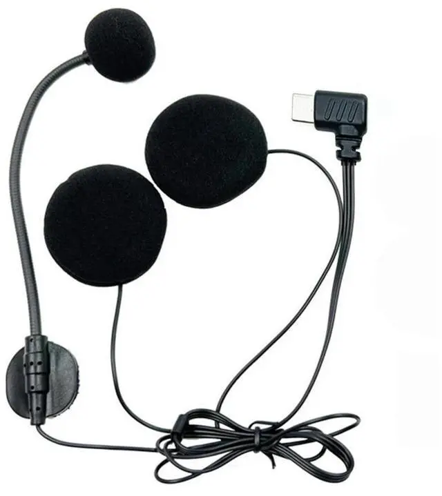 Alt view image 2 of 6 - Motorcycle Helmet Interphone Intercom Type C Connector Helmets Headphones Microphone Noise Reduction Cycling Accessory