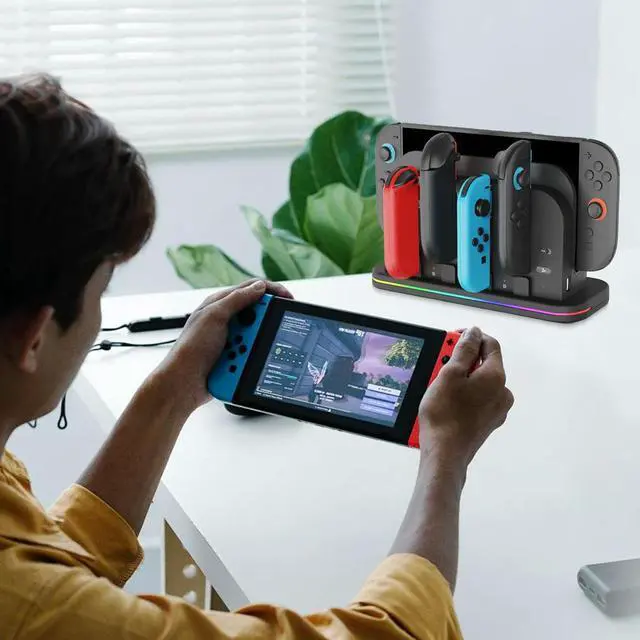 Alt view image 3 of 6 - For NS2 Charger Console Cooler Base with RGB Light External Game Console Stand Heat Dissipation Fan Gift for Friends