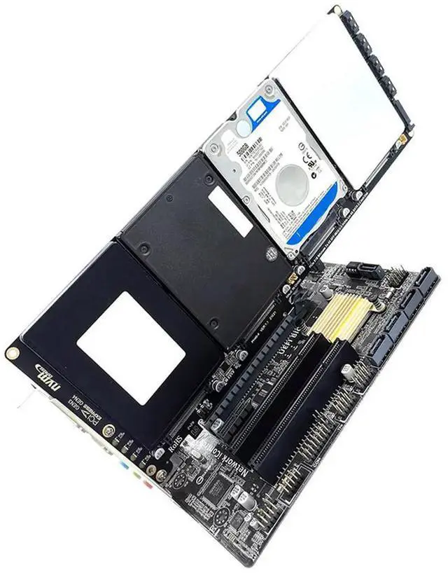 Alt view image 2 of 6 - 4-Port NVMe Interface PCIe X16 Conversion Card Motherboard Support PCIe X4x4x4x4 Bifurcation U.2 PCIe Adapter for PC