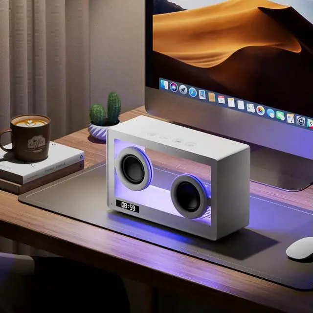 Alt view image 3 of 6 - Transparent Speakers Support TF Card Bluetooth-Compatible Speaker HIFI Soundbar LED Atmosphere Light