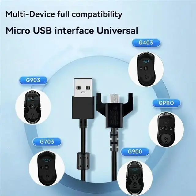 Alt view image 2 of 3 - Replacement USB Charging Cable Data Game Cable For GPRO/GPW/G900 G403 G703 Gaming Mouse Cable