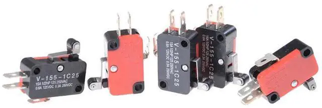 Alt view image 2 of 3 - 5Pcs SPDT V-155-1C25 Short Hinge Roller Lever Control Limit Micro Switch