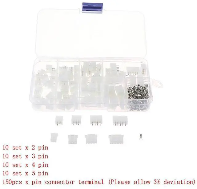 Alt view image 2 of 3 - 1Box JST-XH Kit 2/3/4/5Pin XH2.54MM Terminal Housing PCB Header Wire Connectors