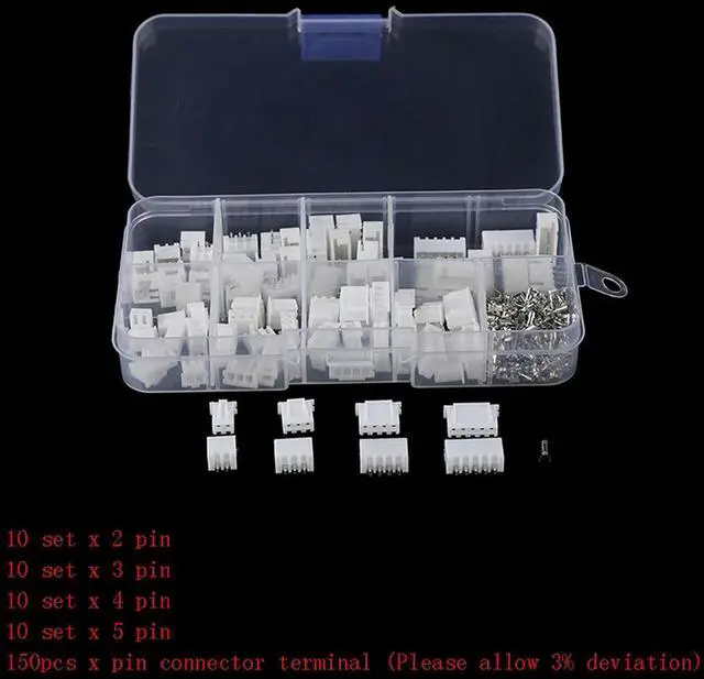 Alt view image 3 of 3 - 1Box JST-XH Kit 2/3/4/5Pin XH2.54MM Terminal Housing PCB Header Wire Connectors