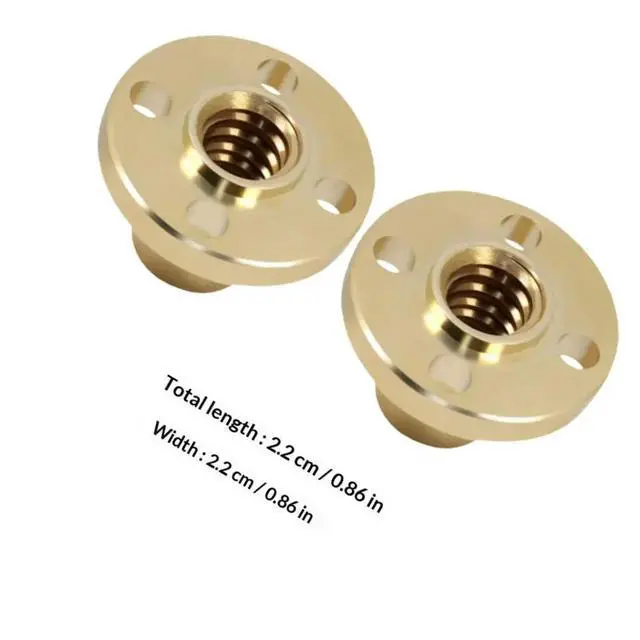 Alt view image 3 of 3 - 2Pcs Brass T8 Trapezoidal Nut for 3D Printer Lead Screw High Precision Elimination Gap Nut Smooth Quiet Low Maintenance