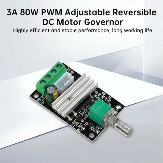 Alt view image 3 of 3 - DC 6V 12V 24V 28V 3A 80W PWM Motor Speed Controller Adjustable Speed DC Motor Driver Forward Reverse Switch